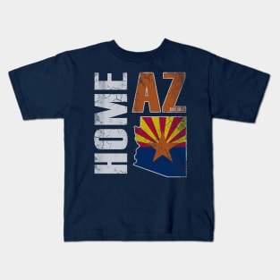 Vintage Arizona Home Flag Map Arizonian Kids T-Shirt